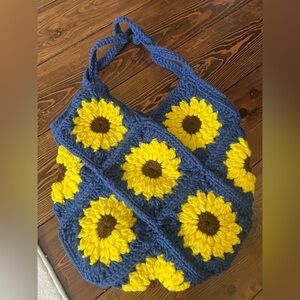 Handmade crochet sunflower bag